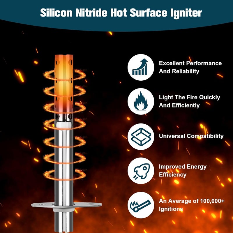 MOHTOL Upgraded 41-604 Furnace Hot Surface Ignitor Replacement Compatible with Robertshaw Armstrong Air Norton White-Rodgers Silicon Nitride Ignitor, 767A-380 Replace 44744-2 601XBM Mini Ignitor - Image 5